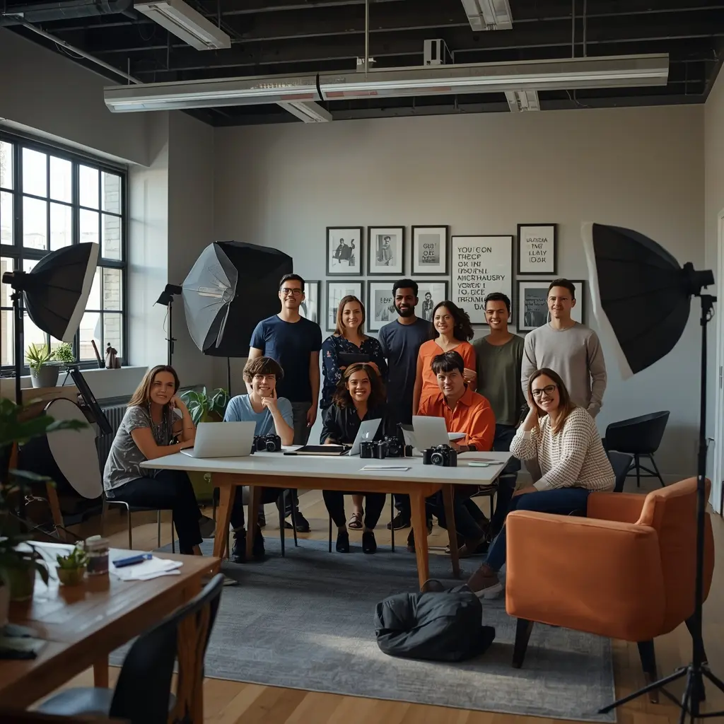 Studio photography workshop environment